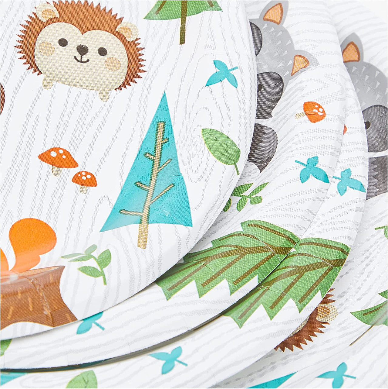Woodland Creatures Birthday Theme Plates