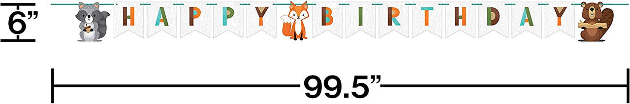 Woodland Creature Animals 1st Birthday Banner