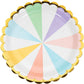 Pastel Rainbow Gold Edges Paper Plates