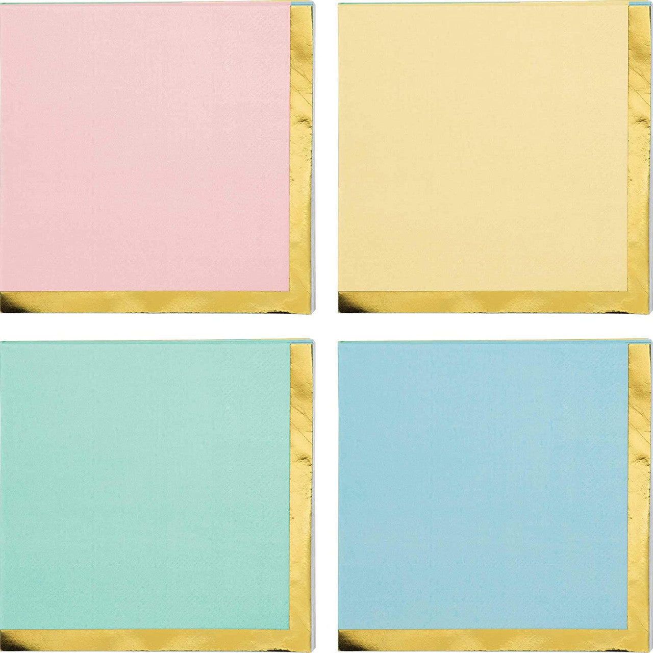 pastel colors with gold trim drink napkins