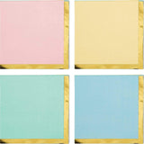 pastel colors with gold trim drink napkins