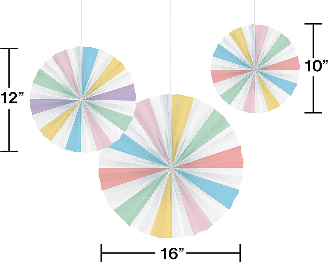 Pastel Paper Fans Theme Party Decoration
