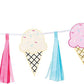 ice cream cones banner pastel colors