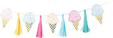 ice cream cones banner pastel colors
