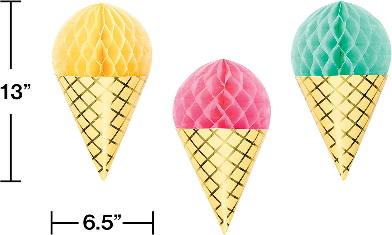 ice cream theme hanging decor pastel colors