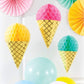 ice cream party theme hanging decor pastel colors