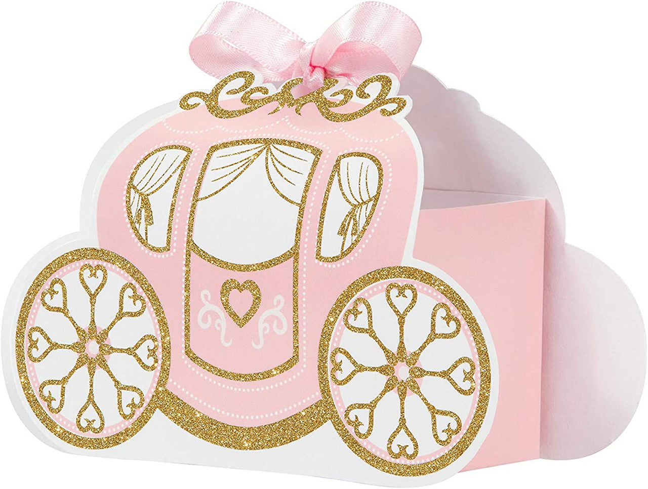 Pink Princess Carriage Favor Boxes