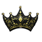 Black Gold Crown Foil Balloon 36"