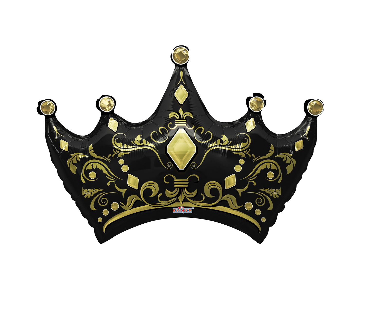 Black Gold Crown Foil Balloon 36"