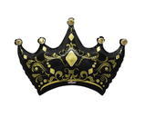 Black Gold Crown Foil Balloon 36"