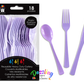 Lavender Heavy Duty Plastic Cutlery 18 Pack