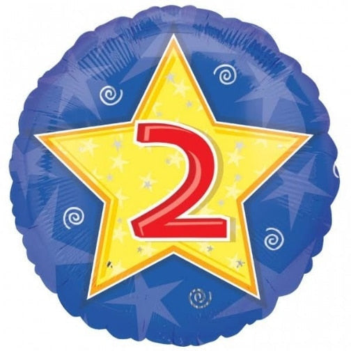 18" Number 2 Balloon Star Balloon