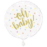 Oh Baby Shower 18" Round Foil Balloon