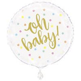 Oh Baby Shower 18" Round Foil Balloon