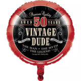 Vintage Dude 50th Birthday Foil Balloon 18" The Man Myth Legend Party Decoration