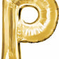16" Air-Filled Letter "P" Shape Foil Balloon Gold