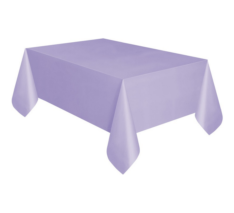 Lavender Solid Rectangular Plastic Table Cover 54" x 108"