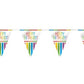 Rainbow Birthday Pennant Flag Banner 12ft