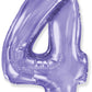 40" Lilac Number 4 Foil Balloon Flexmetal