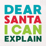 Holly Santa Beverage Napkins  16ct