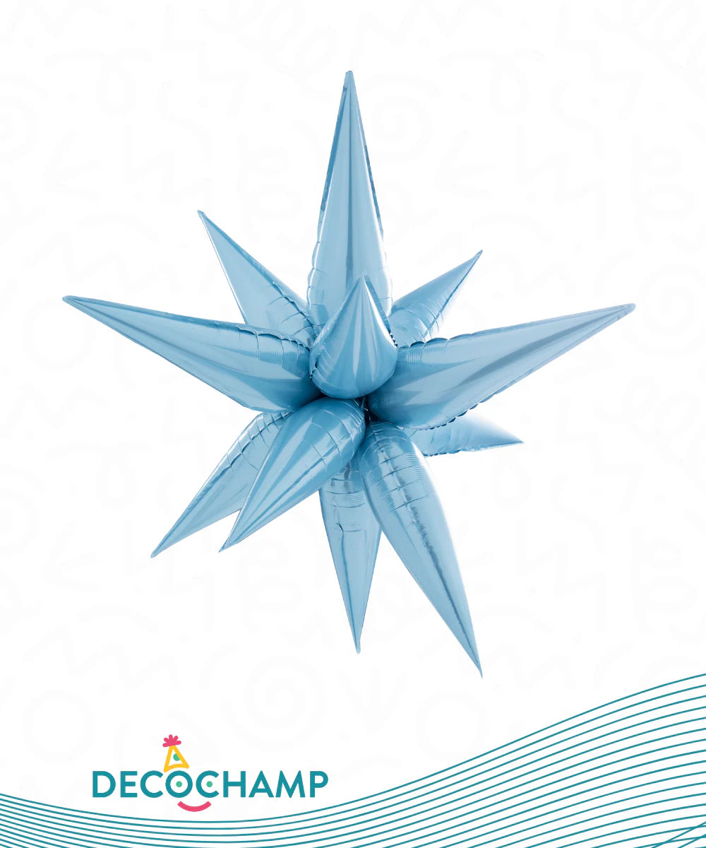 26" 3D Starburst Foil Air Balloon Light Blue