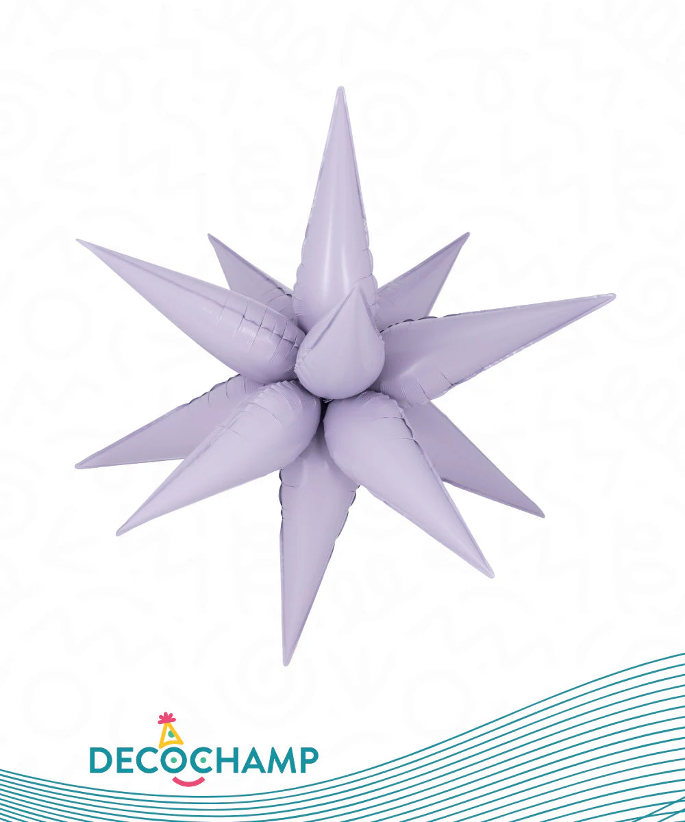 26" 3D Starburst Foil Air Balloon Lilac