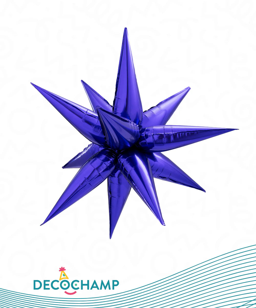 26" 3D Starburst Foil Air Balloon Purple