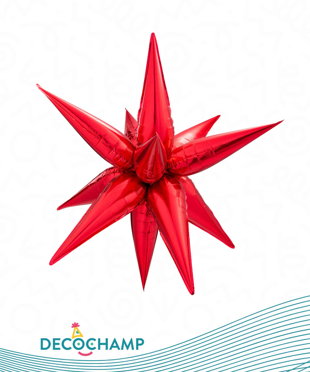 40" 3D Starburst Foil Air Balloon Red