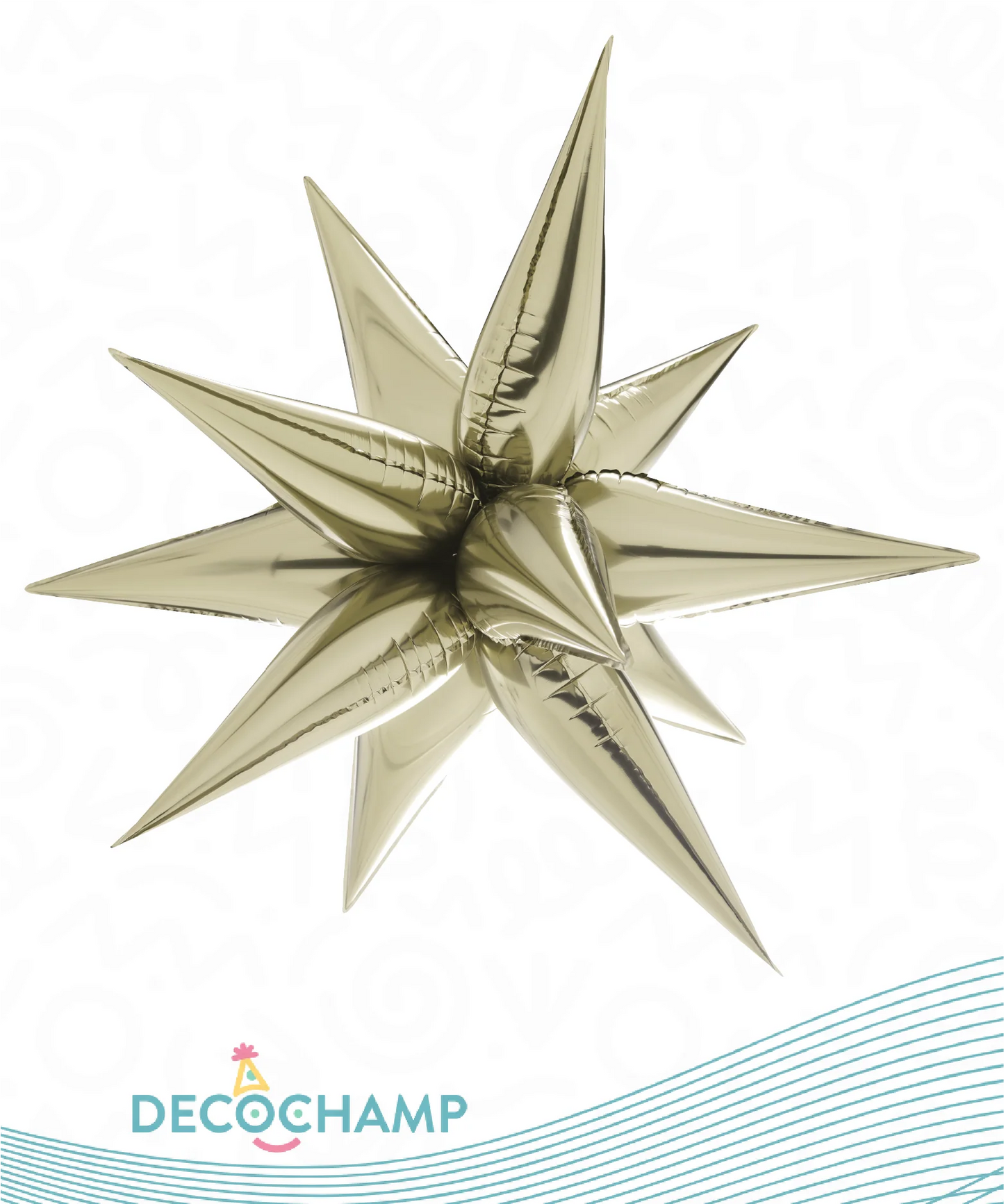 26" 3D Starburst Foil Air Balloon White Gold