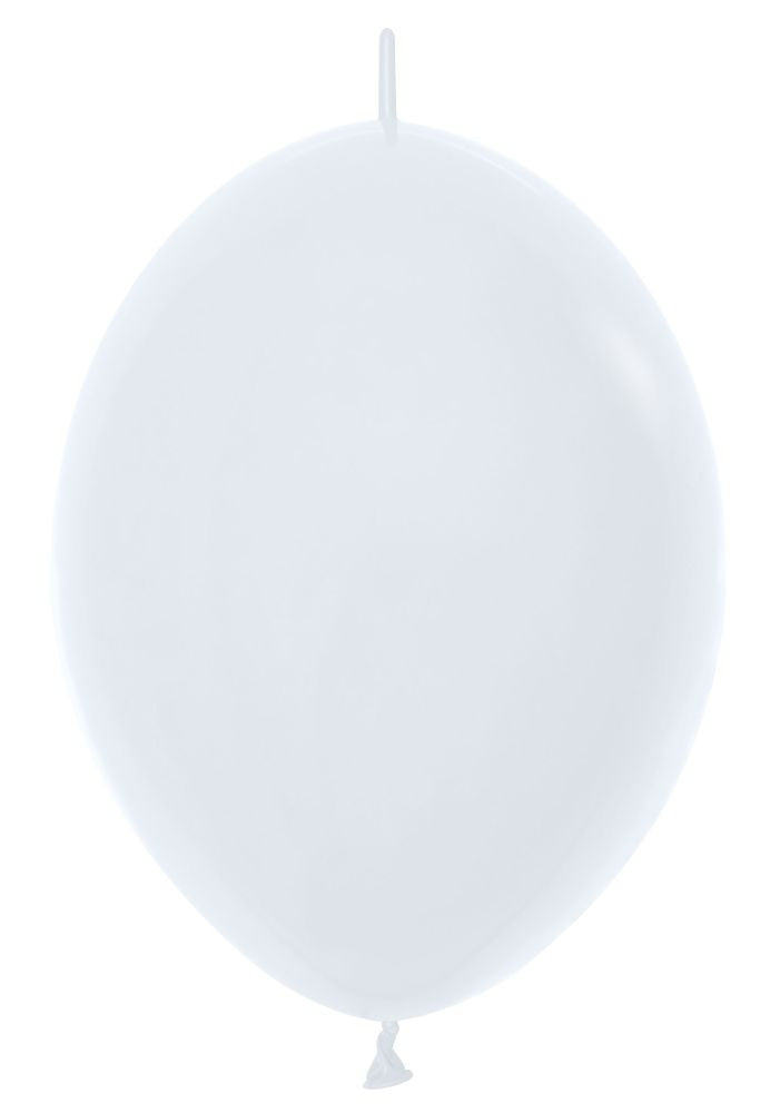 Decomex white link linking 12" latex balloon
