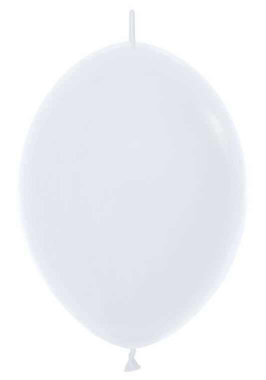 Decomex white link linking 12" latex balloon