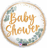 Eucalyptus Baby Shower 18" Round Foil Balloon