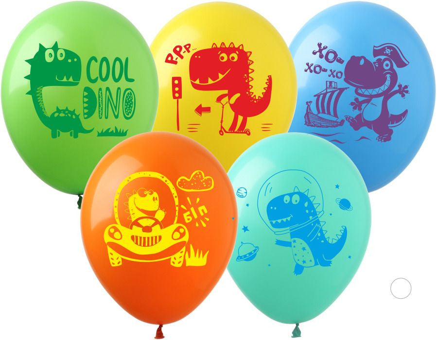 assortment cartoon dinosaur latex balloons
