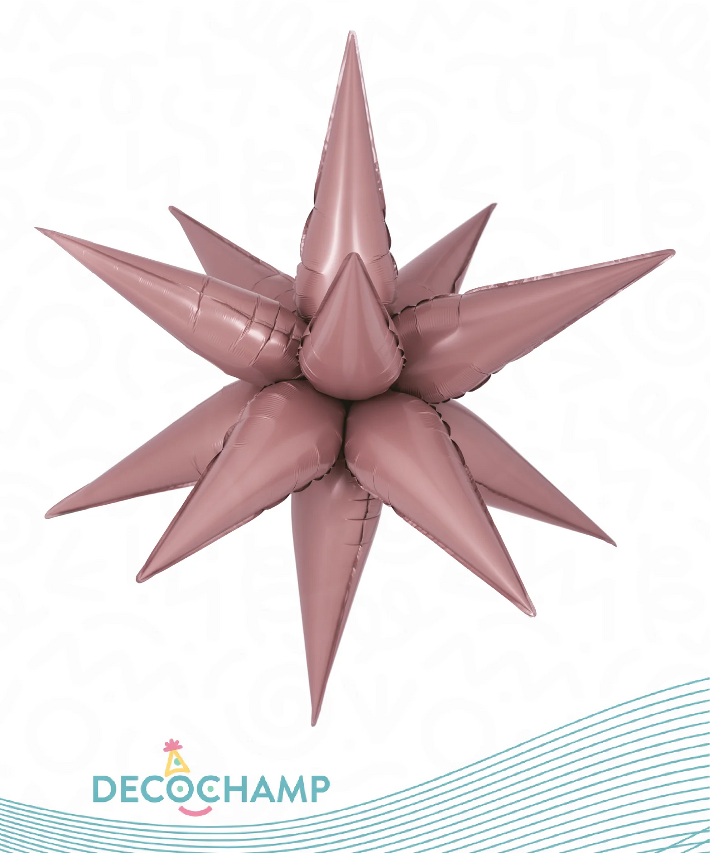 26" 3D Starburst Foil Air Balloon Dusty Rose