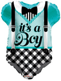 It's A Boy Blue Baby Clothes Shaped Foil Balloon