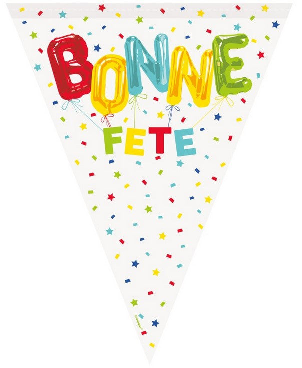 Bright Bonne Fête Flag Banner 12 ft