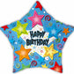 Happy Birthday Bright Stars on Stars 18"Foil Balloon