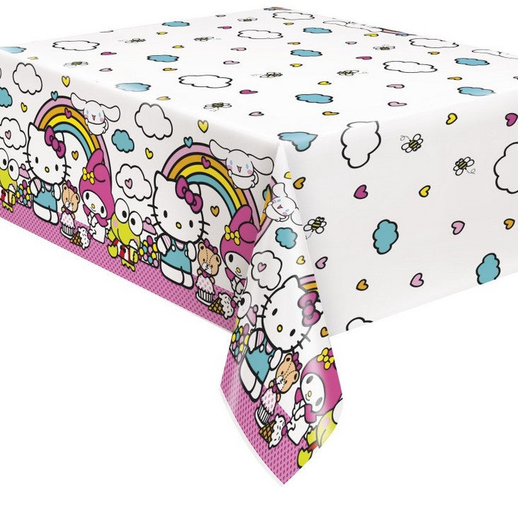 Hello Kitty & Friends Rectangular Plastic Table Cover 54" x 84" - Short Fold
