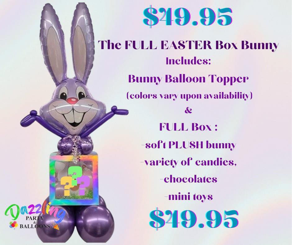 IN-STORE ONLY!!! Easter Belly BOX Bunny with Treats and Plushie