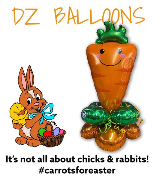 Easter carrot balloons centerpiece
