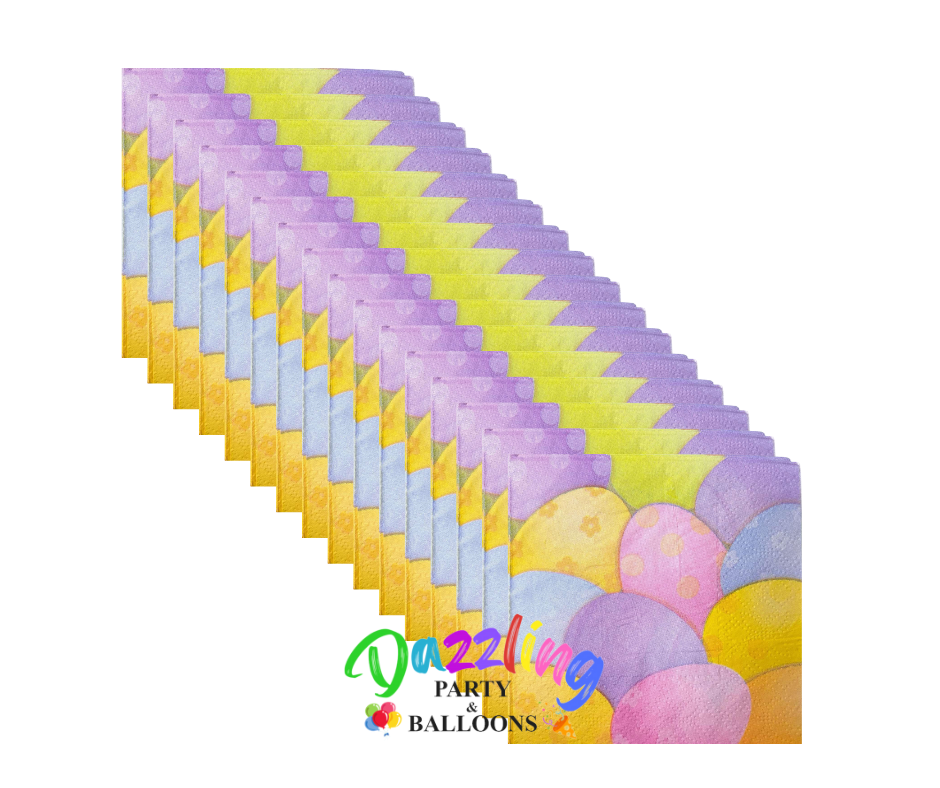 Easter Bunny Rabbit Eggs Party 10" Beverage Napkins 16pack