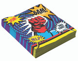 Superhero Comic Luncheon Napkins Birthday Party Decor Tableware 16pc/pk
