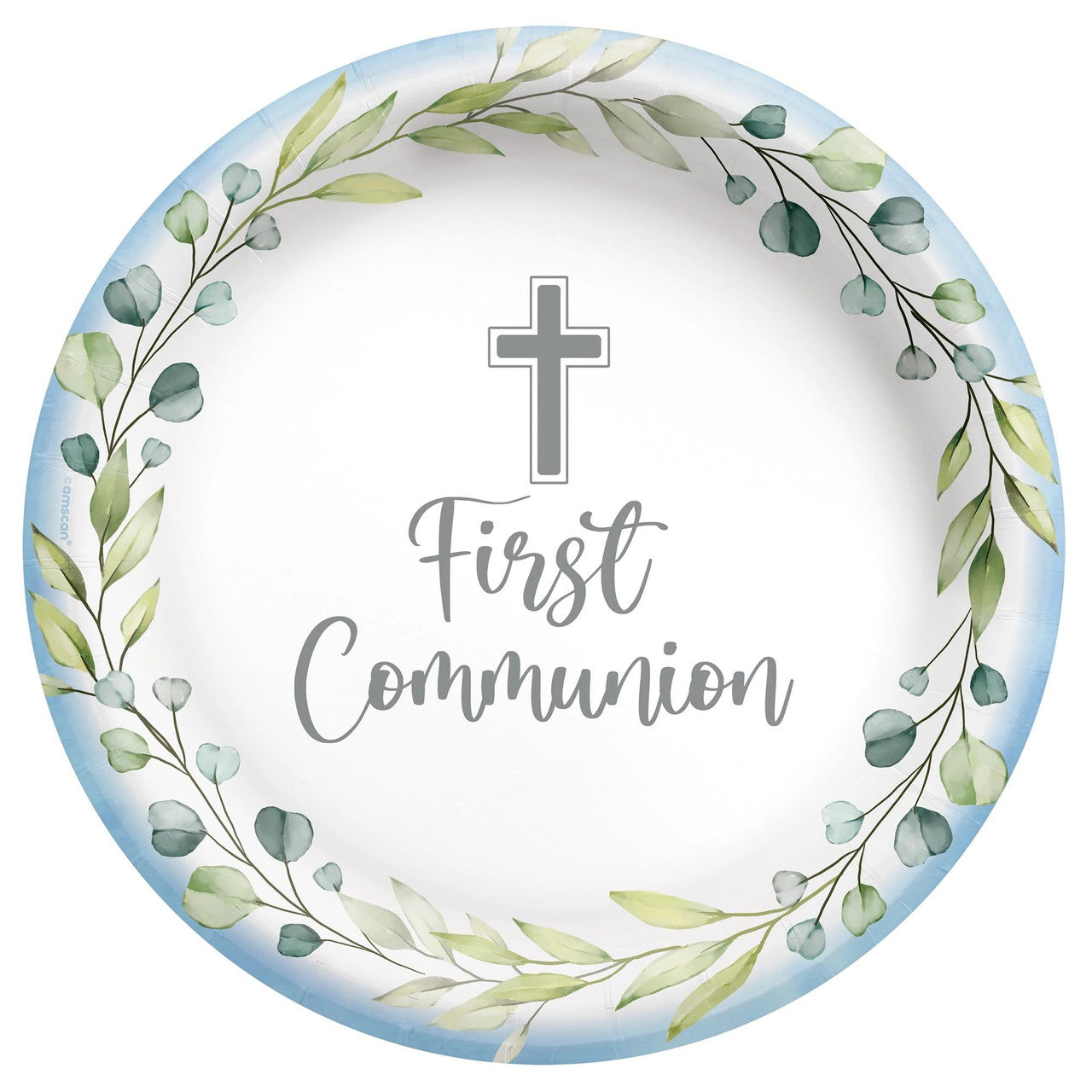 My First Communion 10" Round Plates - Blue 20/CT