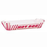 Red & White Striped Paper Hot Dog Tray 8/CT