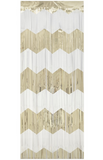 Gold and White Scalloped Foil Fringe Door Curtain 3.25 ft x 6.5 ft