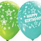 Happy Birthday Colors All Over Printed Latex Balloon Assorted 1/CT