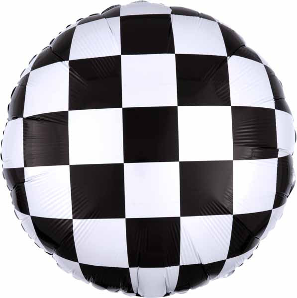 18" Checkered Foil Balloon Party Decor