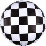 18" Checkered Foil Balloon Party Decor