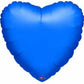 18" Heart Shaped Metallic Blue Foil Balloon