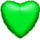 18" Green Metallic Heart Shape Foil Balloon